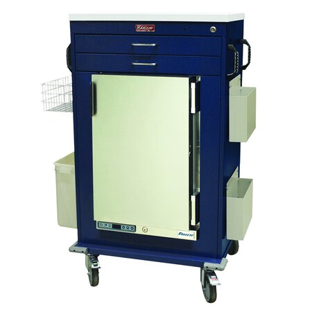 Harloff MH Treatment Cart with 1.8 Cubic ft Medical Grade Refrigerator, 2 Drawers, Key Lock MH5200K